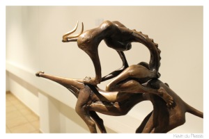 "The Chase". See how Quin subtly shrinks the cheetah's head to symbolise how irrelevant Nature has become to humankind.